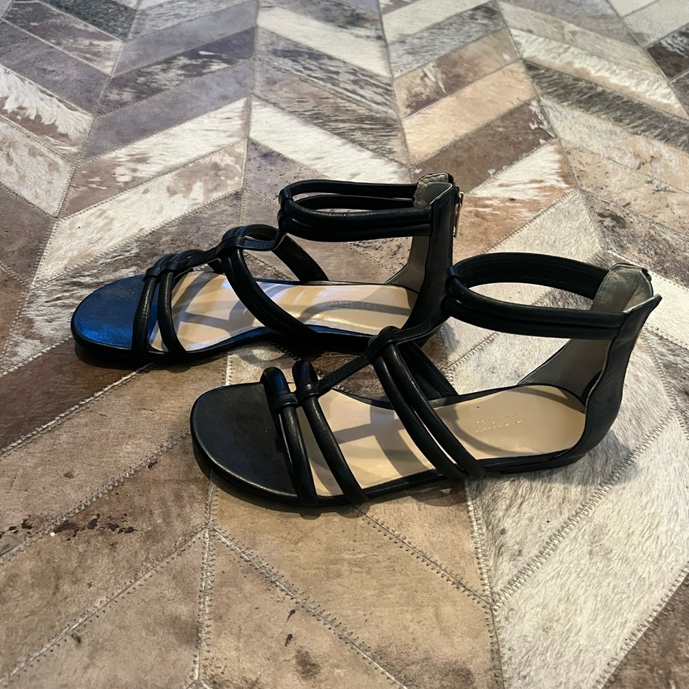 *** Sale*** Once worn black leather J Crew Sandals in excellent condition!